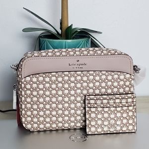 Kate Spade Tan and White Crossbody and Wallet Bundle